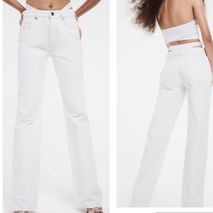 Zara White Flare Wide Leg Jeans
